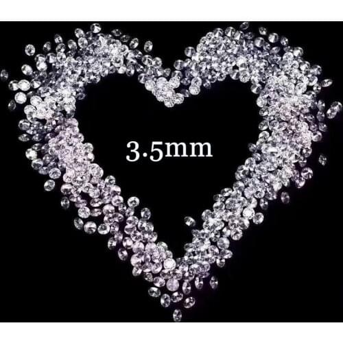 5pcs 3.5mm Moissanite 0.2ct Round Brilliant cut loose beads FG color Gems Stone material Total 1 carat
