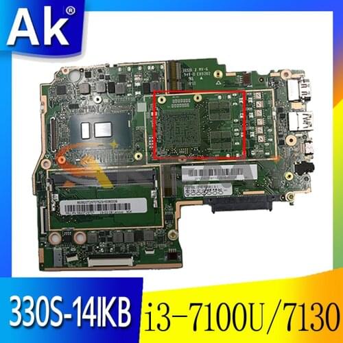 For Lenovo 330S-14IKB laptop motherboard with i3 7100U/7130 4GB RAM tested 100% working FRU 5B20T29707 5B20T29719 Mainboard
