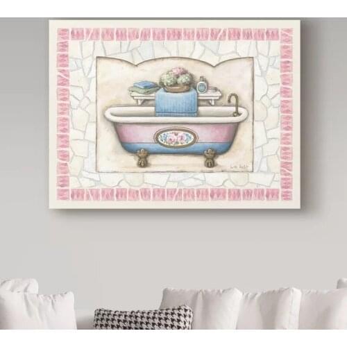 Modular Poster Modern HD Floral Printed Wall Art Bathroom Towel Bathtub Canvas Picture Paintings Home Decor No Frame Living Room
