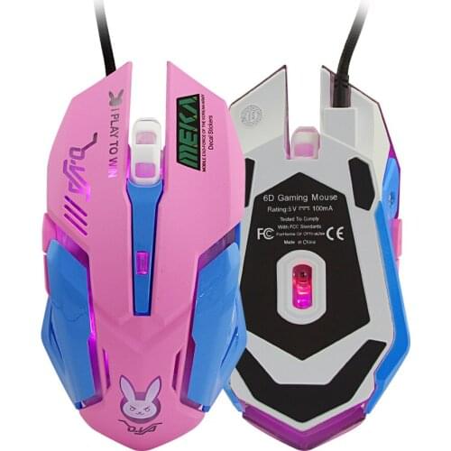 Wired Computer Mouse Backlit Gaming Mouse D.VA Reaper OW 6 Buttons Breathing LED For Overwatch pc Gamer Mice Gaming Mice Gamer