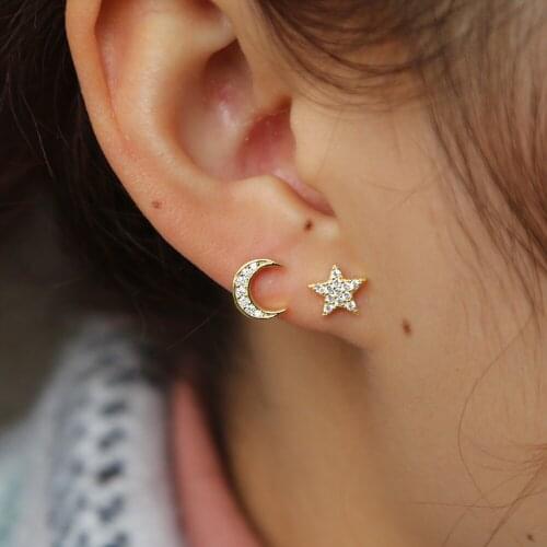 2021 New Arrived Unique Design Star Stud Star Plate Earring Christmas Gift Jewelry 925 Sterling Silver High Quality Paved Cz