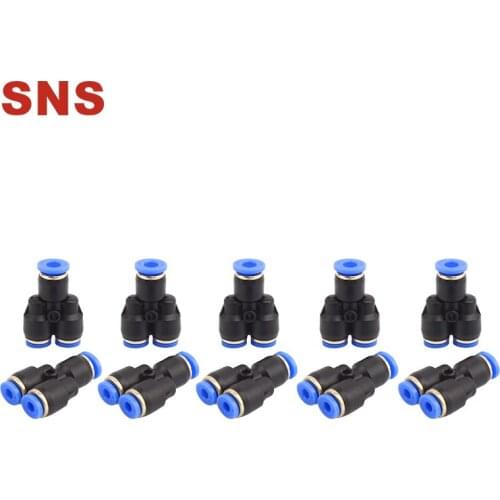 SNS SPN Series Series Pneumatic Reducing Push In Connect Y Type Pipe Tube Fitting Quick Connector