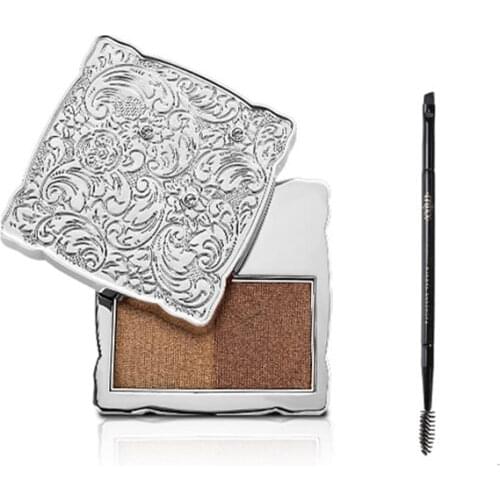 Silver Etched Eyebrow Powder Waterproof Sweatproof Natural Long-lasting Not Easy To Decolorize Dry&Wet Dual-use Eyebrow Enhancer