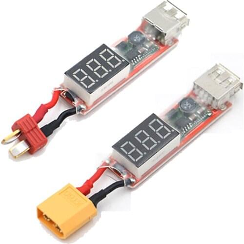 XT60 Plug / T Plug 2S-6S Lipo Battery Plug To USB 5V 2A Charger Converter Adapter FPV Charger for Phone PC