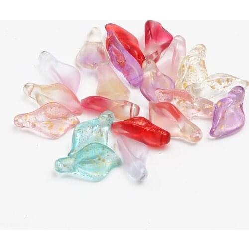 10pcs/bag Petals Shape Lampwork Beads The Three-dimensional Shape Glass Bead For Jewelry Making Hairpin Handmade DIY Accessories