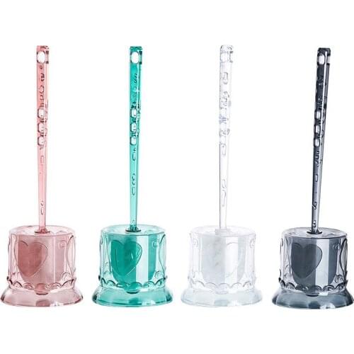 Creative Crystal Toilet Brush Kit with Acrylic Base PP Soft Brush Bathroom Cleaning Tools Household Shower Stain Cleaning Ball