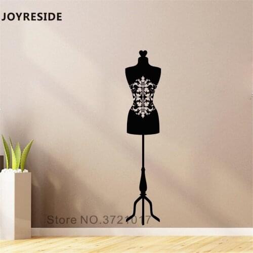 JOYRESIDE Mannequin Clothes Wall Decal Woman Clothes Wall Sticker Art Vinyl Decor Home Girl Rooms Decor Interior Design A894