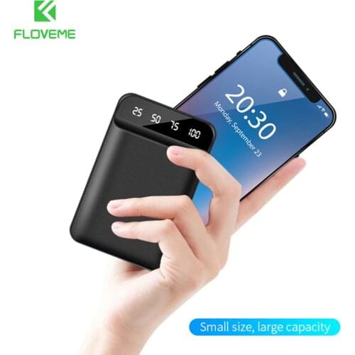 FLOVEME Mini Power Bank External Battery LED Display 10000mAh For Xiaomi Mi PowerBank 2 USB 6000mAh Portable Charger PoverBank