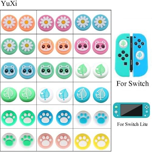 YuXi 2Pcs Gaming Rubber Thumb stick Grip Cover for Switch Lite Joycon Controllers Switch Analog Joy Con Joystick