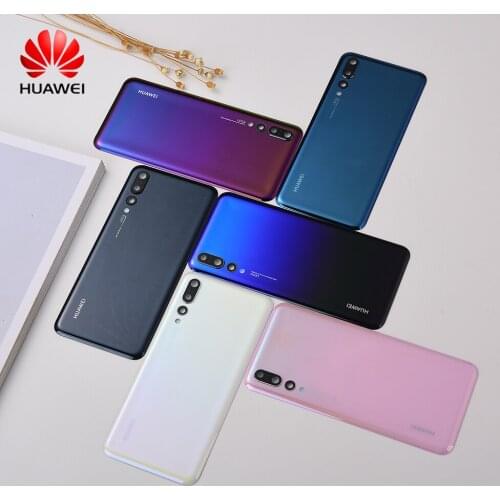 P20 Pro Battery Cover For Huawei P20 CLT-TL00 L29 Housing Glass Repair Back Door Phone Rear Case + Logo Camera Lens & Stickers