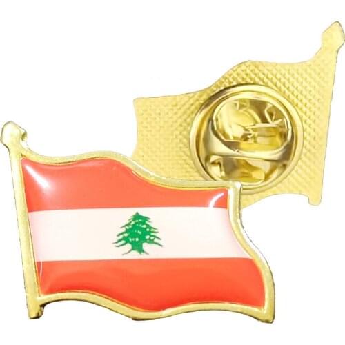 Lebanon Flag Brooches For Women/Men Enamel Pins Electroplated Gold Military Badge Lapel/Hats/Collar/School Bag Decoration