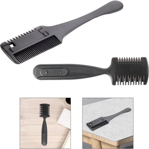 1PC Hair Cutting Comb Black Handle Hair Brushes with Razor Blades Cutting Thinning Trimmin Hair Salon DIY Styling Tools