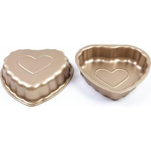 2020 Cute Heart Cake Baking Pan Carbon Bottom Molds Bakeware Springform Cake Carbon Steel Pan Non-Stick Removable Baking Tools