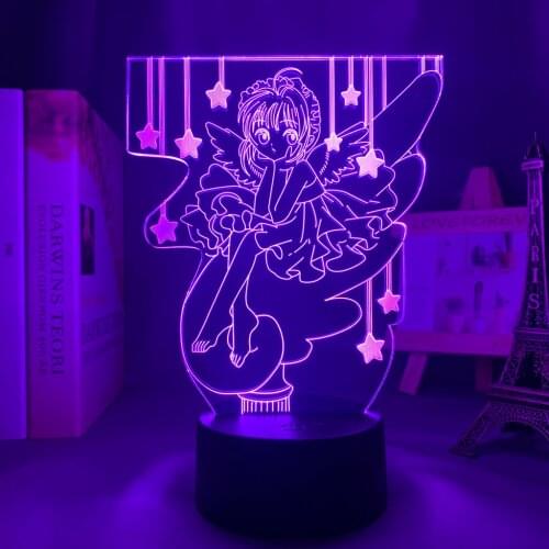 3d Led Light Anime Cardcaptor Sakura for Bedroom Decor Night Light Kids Brithday Gift Manga Room Table 3d Lamp Cardcaptor Sakura
