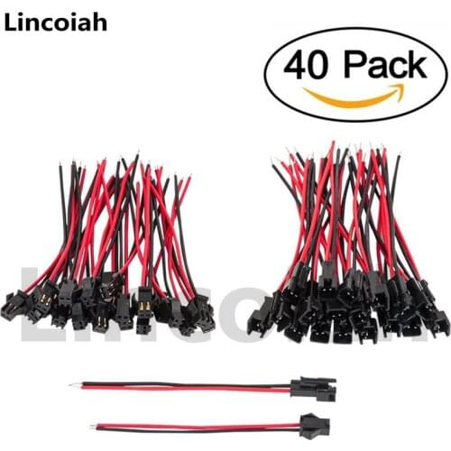 40 20 10 pcs/set Male to Female Plug Terminal Wire Connector Terminal Line JST wire Connector for LED Downlight Ceiling Lamp