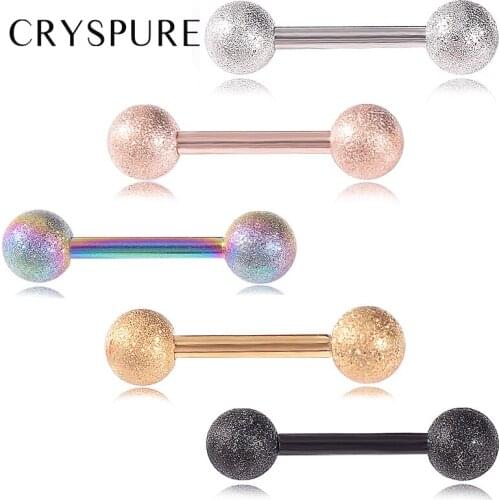 5 Pcs Mini-short abrasive tongue clip nipple stud barbell ear nail stainless steel body Piercing Accessories Men Women Jewelry