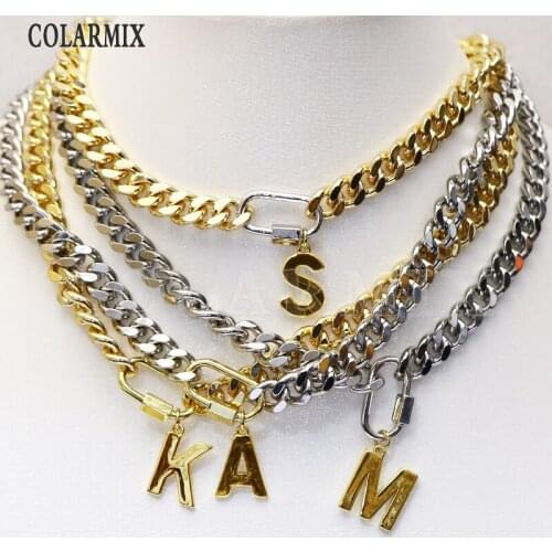 6 Strand Wide new design Mix color necklace letter charms neckalce gift Punk jewelry necklace fashion necklace chocker