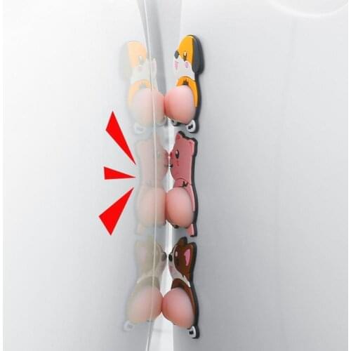 Car Door Cartoon Anti-collision Glue Cute Ass Car Anti-scratch Mirror Car Rearview Rub 3d Sticker Sticker Vertical Silicone D2q1