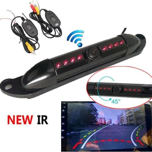 Wireless 8 IR Night Vision IR Rear View camera US License Plate Frame Dynamic Trajectory Moving lines Back Up Camera For Monitor