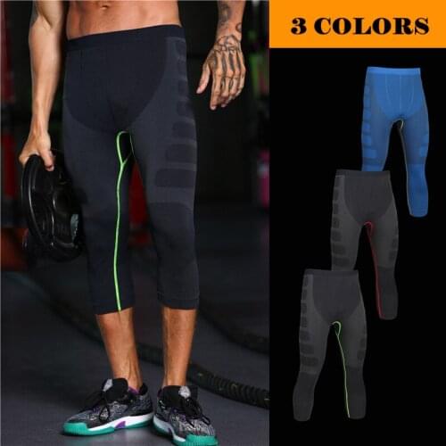 NEW 2020 Man shape pants compression shape comfortable breathable quick-drying sweatpants tight Nylon men capri pants