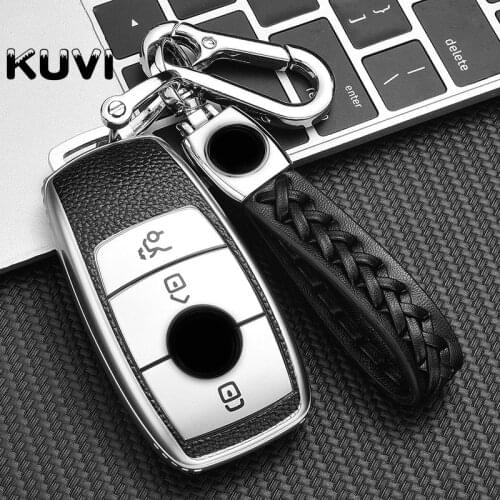 TPU Leather Car Key Cover For Mercedes Benz E Class W213 W205 E200 E260 E300 E320 AMG CLA 2018 2019 2020 Remote Fob Shell Case