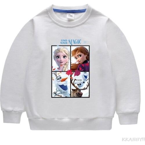 Disney Frozen Elsa Childrens Sweater Spring Autumn Top Long Sleeved Pullover For Baby Boys Girls Cotton Hooody Clothes
