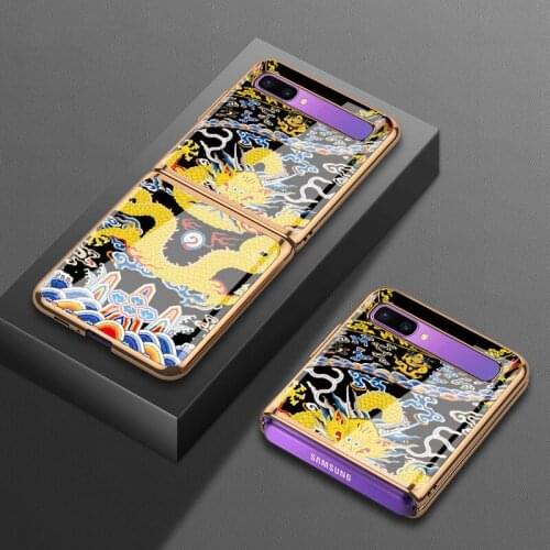 For Samsung zflip phone case f700n protective cover 5g f7070 glass f7000 fashion brand personality