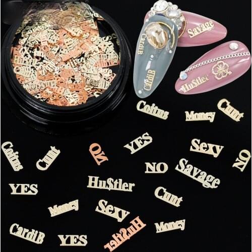 Mix shapes Christmas metal nail art decorations foil decals nail slice letter press on fake nails accessories manicure tool set