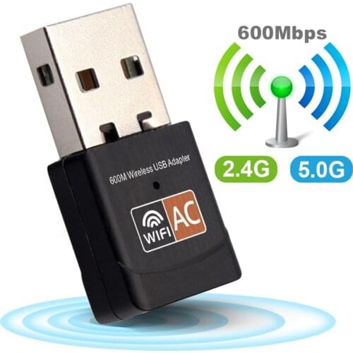 Hot Sale USB WiFi Adapter 2.4GHz 5GHz 600Mbps WiFi Antenna Dual Band 802.11b/n/g/ac Mini Wireless Computer Network Card Receiver