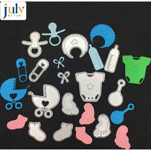 Julyarts Baby Product Stamp And Die Sets Cutting Embossing Cutter Paper For Scrapbooking Cutting Decoration Silver Craft Dies