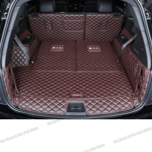 Leather car trunk mat for cadillac XT6 2019 2021 2020 cargo liner boot rear auto boot accessories 6 7 seats interior cover