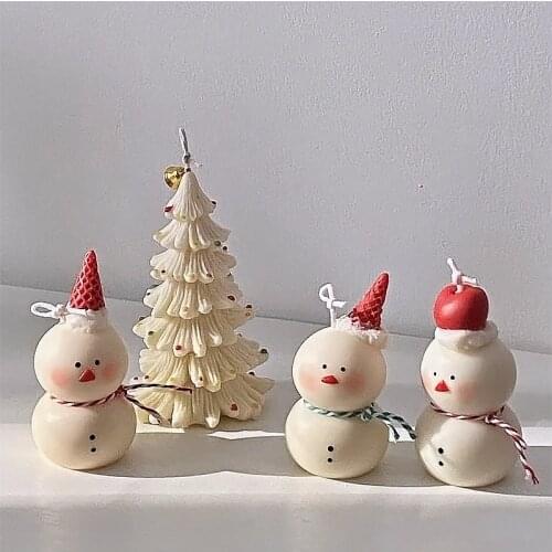Creative Christmas Snowman Silicone Mold Candle Mold for Candle Making Handmade Diy Candle Mold Material Silicone Mold