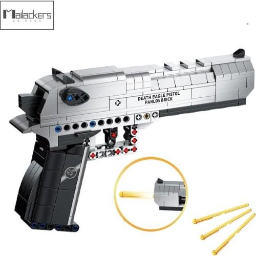 Mailackers Military Guns kid Desert Eagle Pistol Weapons Series Fire a Bullet Bricks Blocks Education Toys for Boys Gifts 360PCS