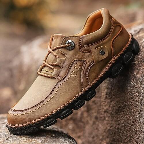 DM209 spring plus size 48 Mens Casual Shoes Breathable Leather Business Loafers Men Rome Shoes Flat Moccasins Men chaussure