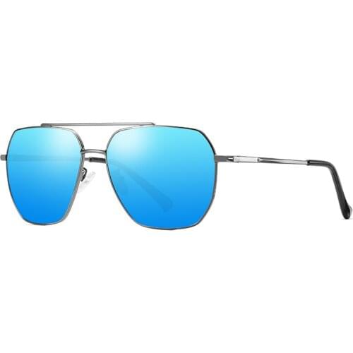 Simvey Classic Trendy Sunglasses Women Men Fashion Square Flat Top Polarized Mirror Sunglasses Metal Frame Uv400 Protection