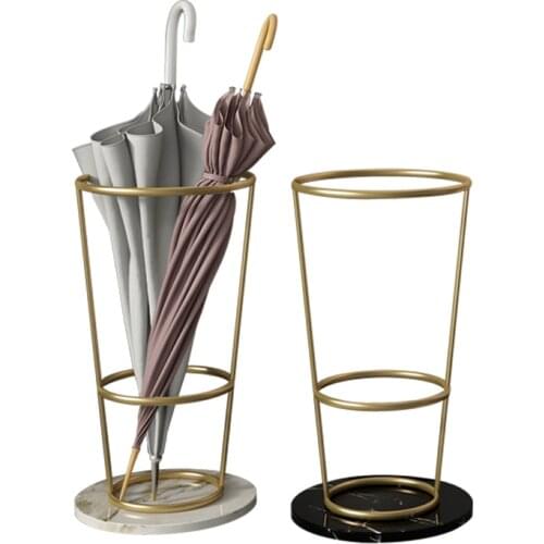 Wrought Iron Marble Base Storage Rack Umbrella Rack Nordic Hotel Villa Lobby Umbrella Storage Bucket
