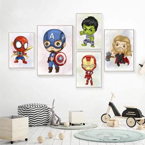 Marvel Superhero Canvas Painting Print Avengers Posters and Prints Wall Art Prints Canvas Birthday Gift Boys Bedroom Home Decor