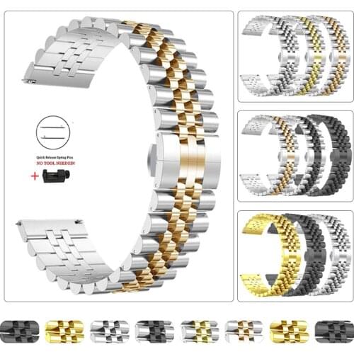 Stainless Steel Band For Samsung Galaxy Watch Active 2 3 41/45mm 42/46mm Strap Bracelet for Gear Sport/S2 S3 20mm 22mm WristBand