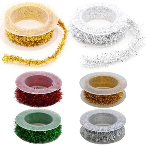 2 Rolls 49.21ft Christmas Tinsel Garland DIY Party Garland Metallic Garland Christmas Tree Decoration Home DIY Decor