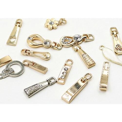 5PCS Detachable 3# 5# Metal Zipper Slider Head Pull Tab Instant Zipper Repair Kit Zip Puller DIY Sewing Garment Bags Accessories