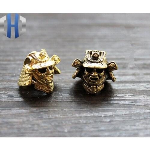 Paracord Beads Japanese Warrior Helmet Metal Charms For Paracord Bracelet Accessories Survival DIY Pendant Buckle Knife Lanyard