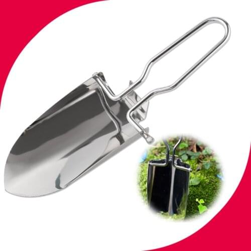 Mini Stainless Steel Garden Tools Collapsible Folding Shovel Camping Spade Gardening Tool Cloth Package Tool Hiking Shovel