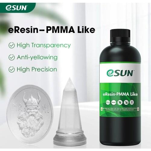 Sale!eSUN PMMA Like 3D Printer Resin High Transparent Yellowing Resistant Photopolymer Resin LCD 3D Printing 405nm UV Clear