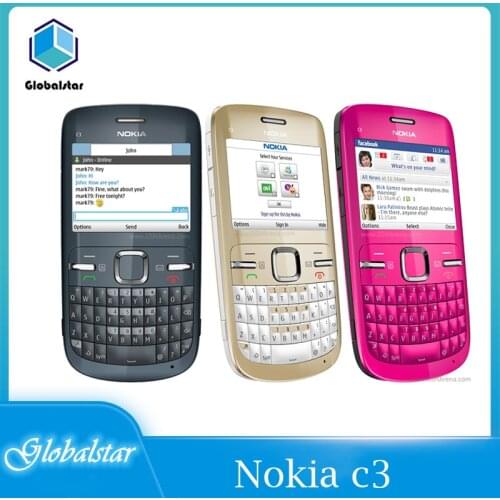 Nokia C3 Refurbished mobile phones Original C3-00 WIFI 2MP Bluetooth Jave Unlock Cell Phone refurbished Fast delivery