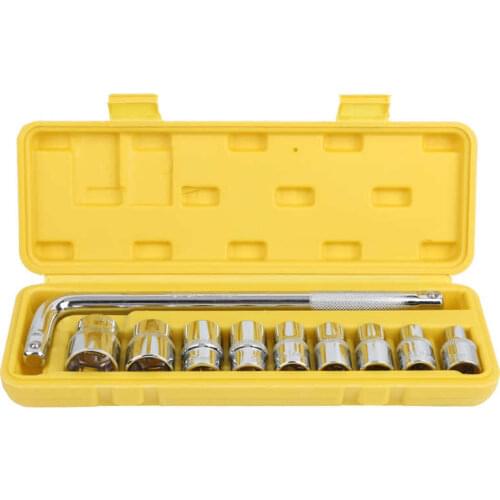 1/2in Impact Socket Set 8-24mm with L-Shape Wrench Portable Auto Car Repairing Tool Kit Car Repair