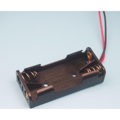10pcs/lot AAA Battery Case 2xAAA Battery Box Holder With Wire