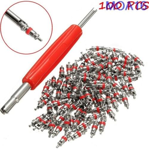 100Pcs Tyre Zinc Alloy Valve Stem Core Part Valve core wrench Car Truck Zinc alloy Tire Tyre Valve Stem Core Part Replacement