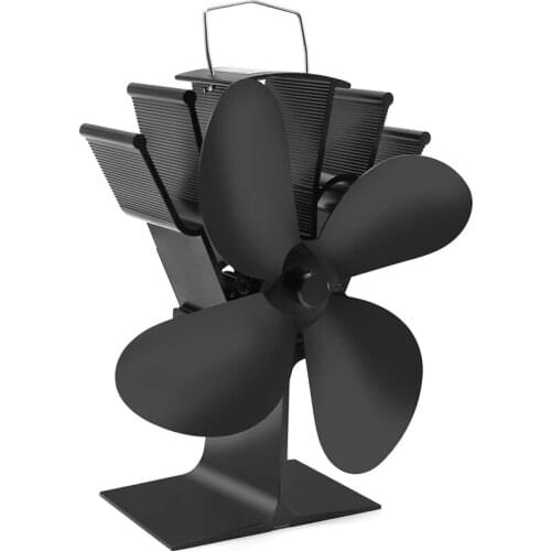 4 Blades Heat Powered Stove Fan Wood Burning Stove Fireplace Fan for Heated Air Eco Stove Fan Wood Log Burner Fireplace