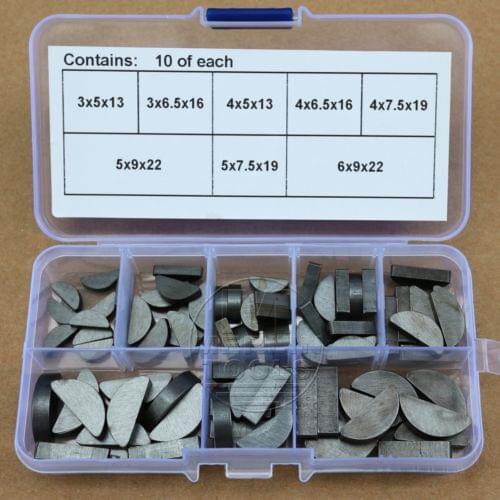 80pcs Woodruff Keys Assortment Kit Flywheel Pulley Crank