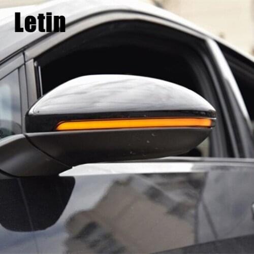 Letin For VW Golf 7 MK7 7.5 GTI R Sportsvan Touran black Side Mirror indicator Dynamic Sequential Flow LED Turn Signal Light